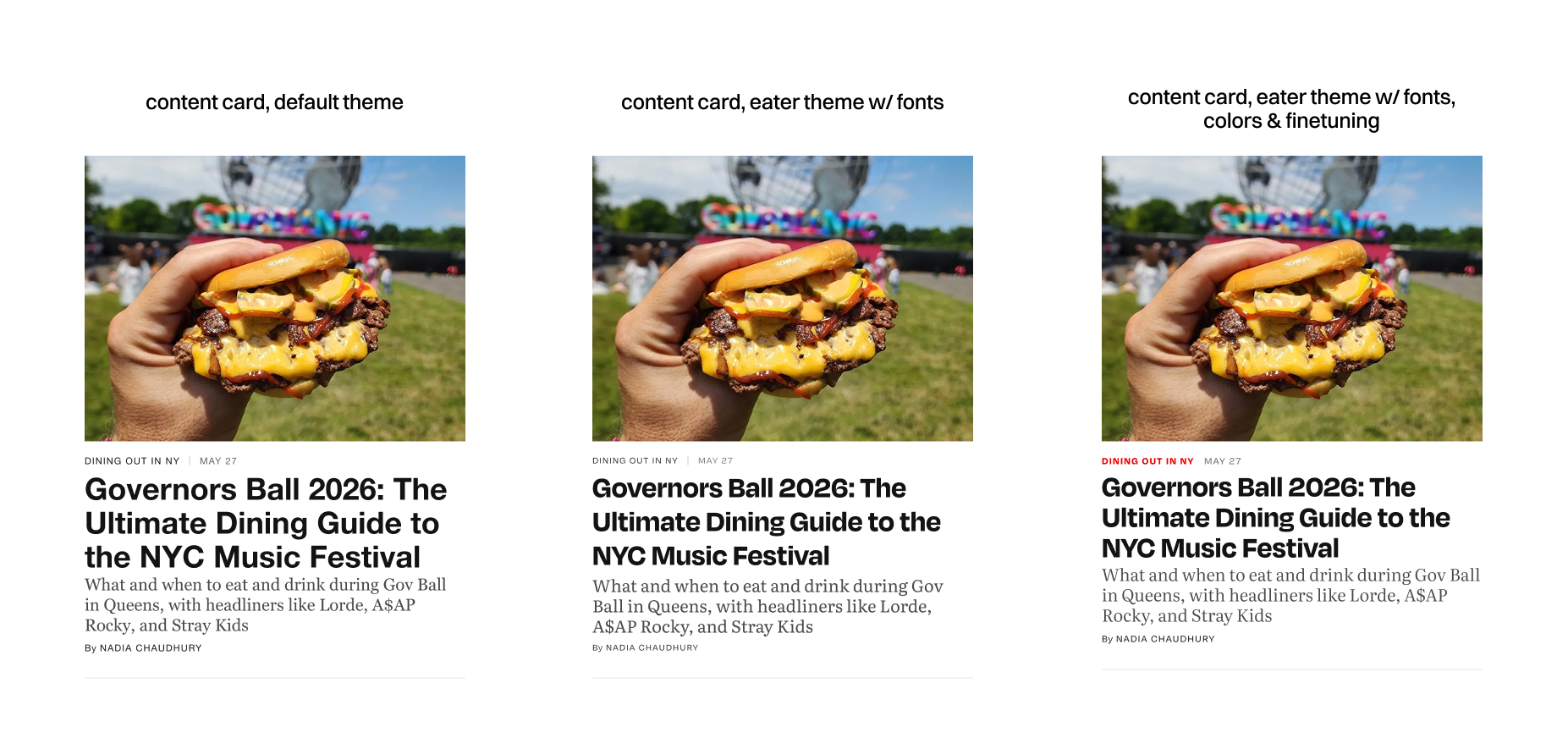 Standard article template on desktop and mobile with a few tokens labelled