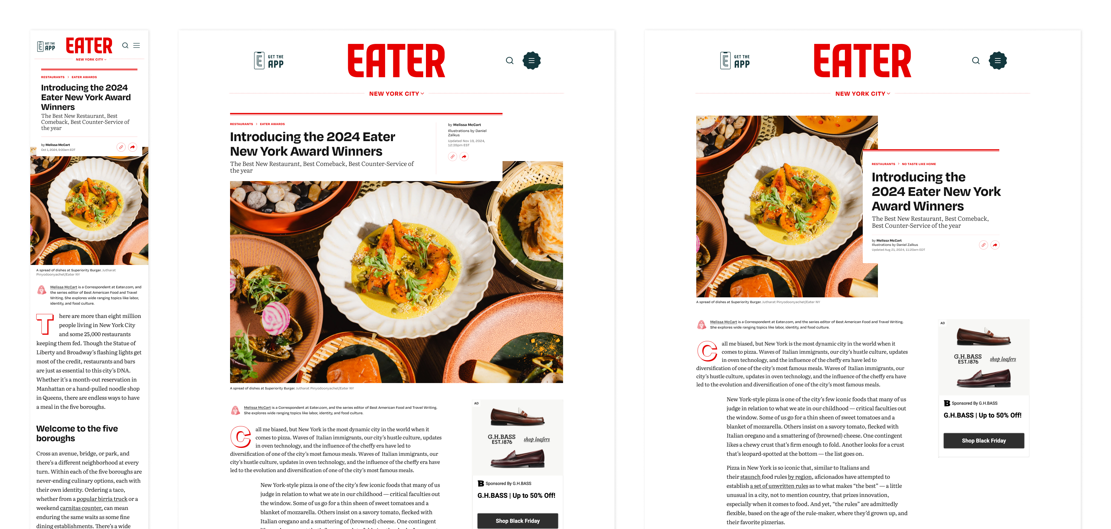 Feature article template on Eater