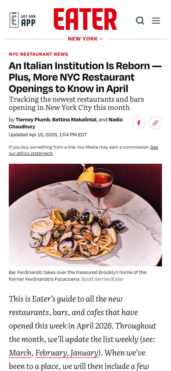 standard article template, eater