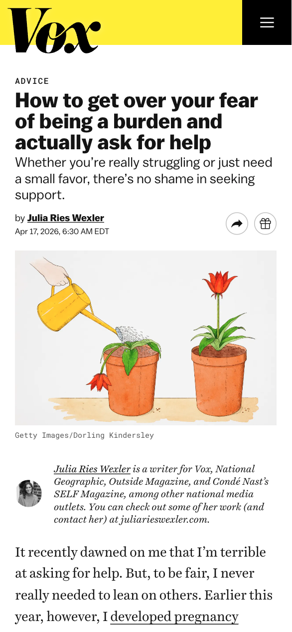 standard article template, vox