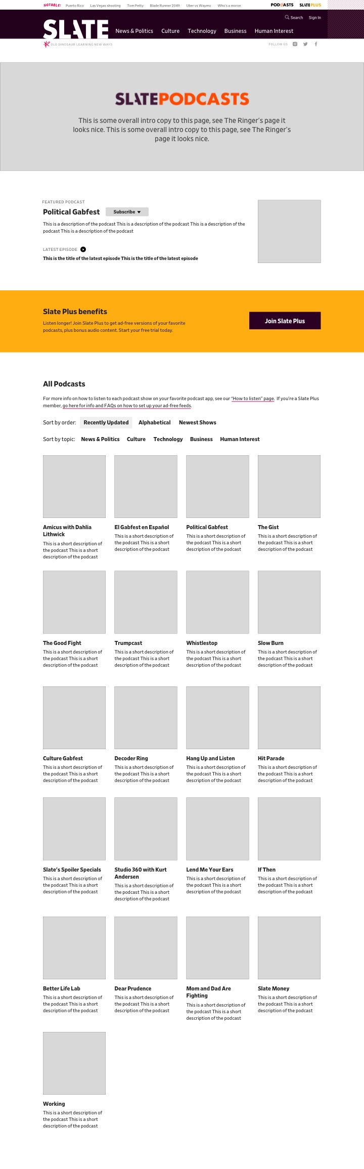 wireframe for landing page