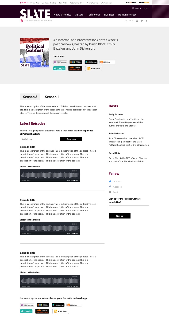 wireframe for show page