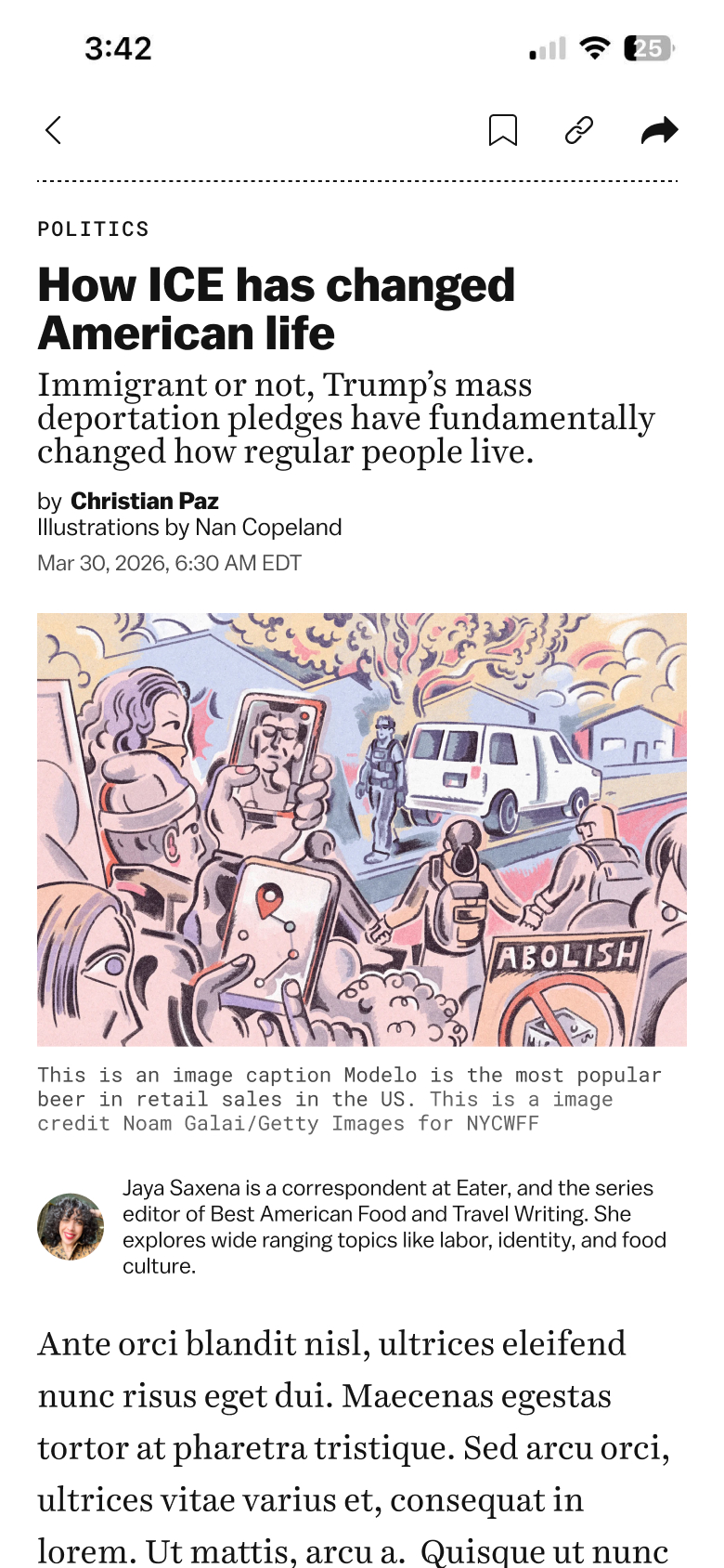 initial mock of article tab